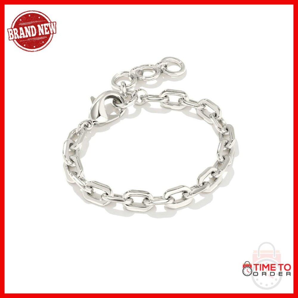 Silver-Plated Brass Box Chain Bracelet With Lobster Clasp 6.5"